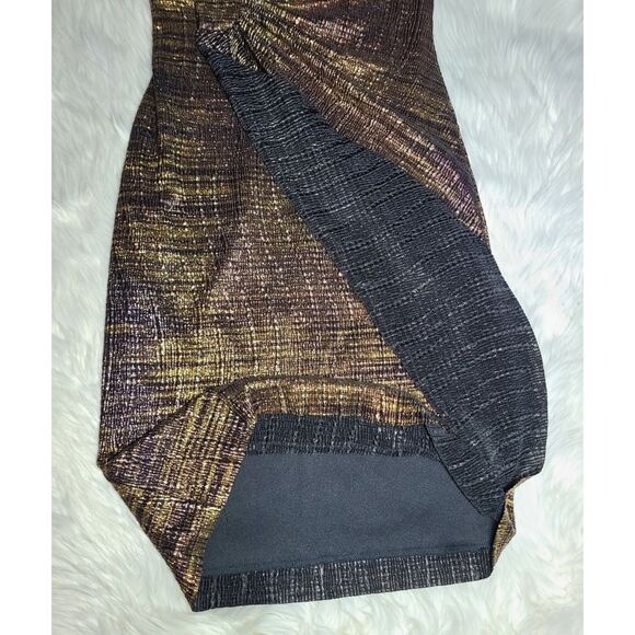 Dressbarn Collection|Metallic Gold Sleeveless Evening Dress, 6 - Picture 3 of 5